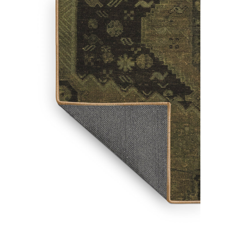 Tapis brun rectangulaire tissé à la machine Paisley 7 pi x 10 pi