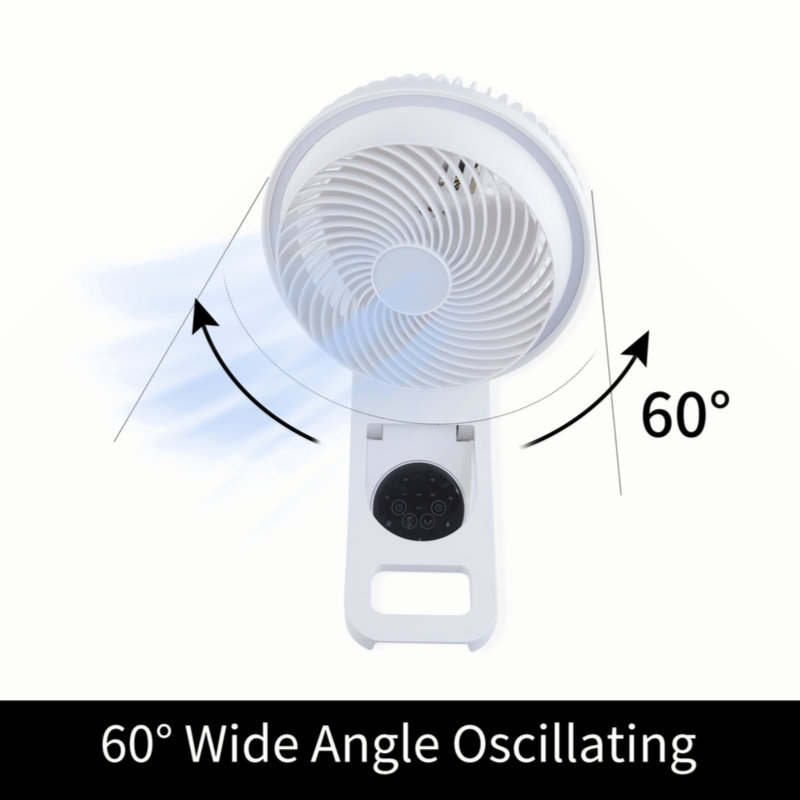 Simple Deluxe 7 Inch Wall Mount Fan, 3 Speeds & 3 Modes, 15 Hours Timer, 60° Oscillating Circulating Fan, With Remote Control, Air Circulation Fan For Indoor Use, White