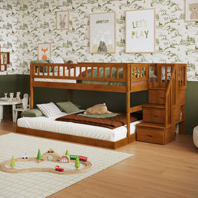 Malibu Wood Low Staircase Bunk Bed