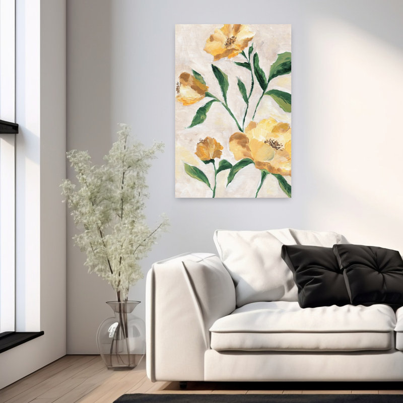 Art floral abstrait floral jaune