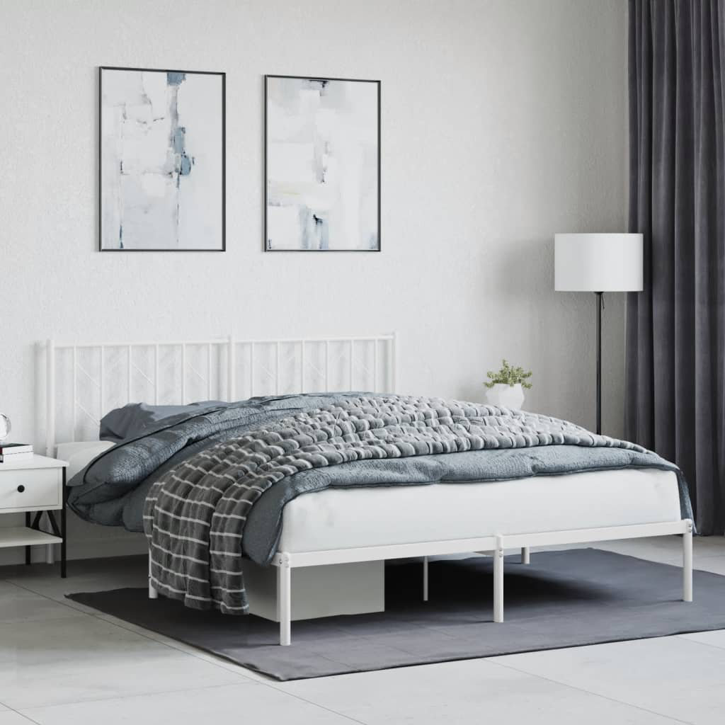 VIDAXL Bed Frame Metal White 166x207cm - Image 3
