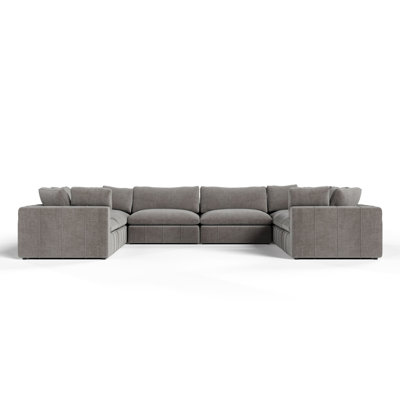 Vicki - Canapé modulaire modulaire en tissu gris moderne