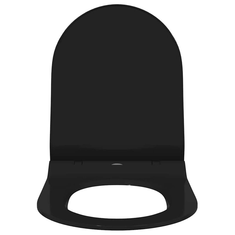Toilet Seat Adjustable Polypropylene Bathroom Fixture Modern Accessory, Black