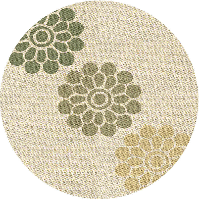 Floral Indoor Rug, Round 4'