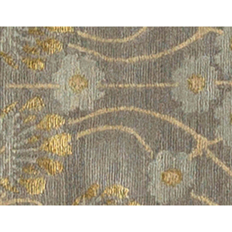 Hand Knotted Floral Area Rug in Pewter