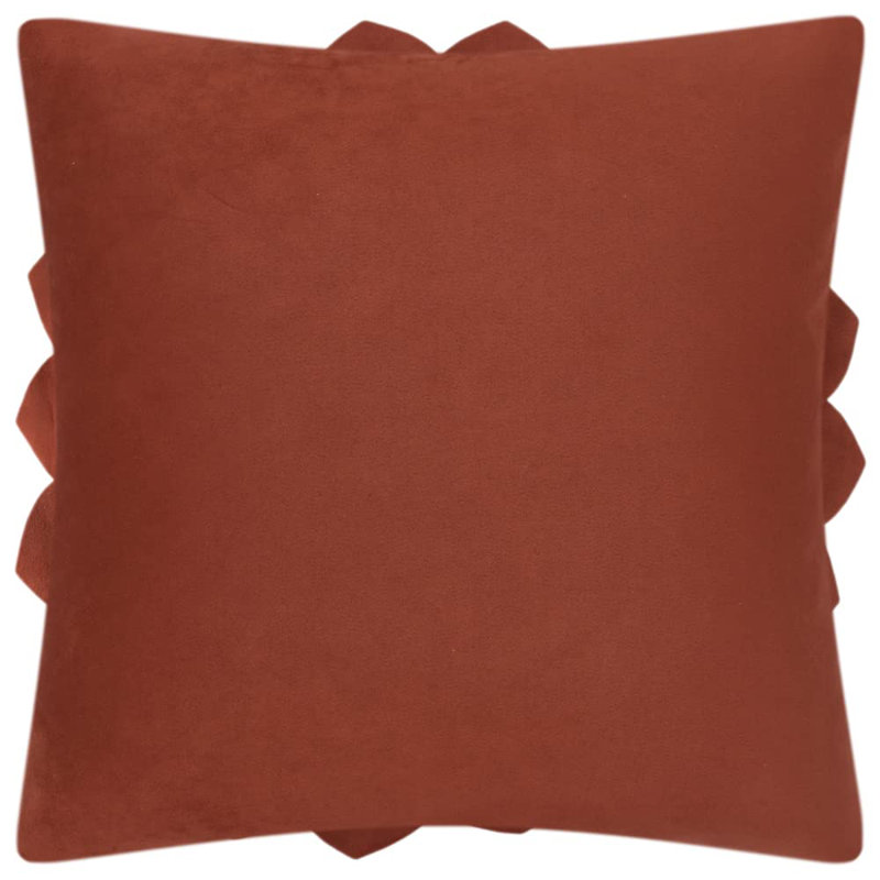 Appliqued Velvet Pillow Cover, Dark Red