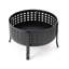 Foyer d'extérieur au feu de bois rond en acier de 27 pouces avec grille de cuisson et pare-étincelles Deko Living