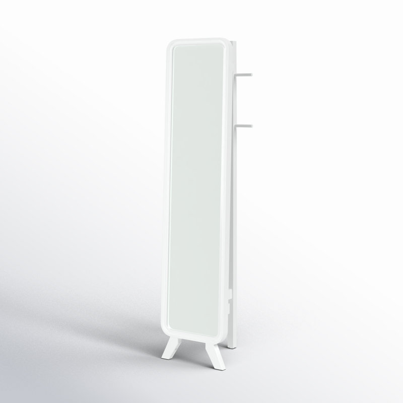 Nery Wood Floor Mirror, White