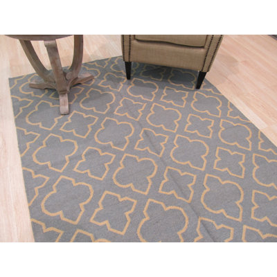 Durrant Blue Flatweave Wool Area Rug