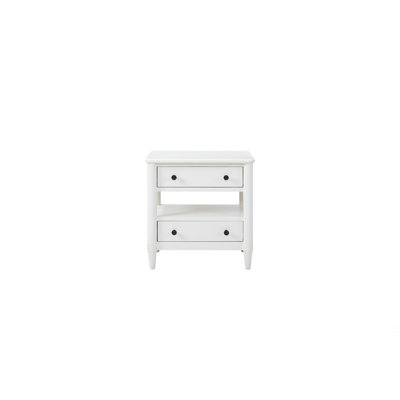 Table de chevet ouverte avec 2 tiroirs
