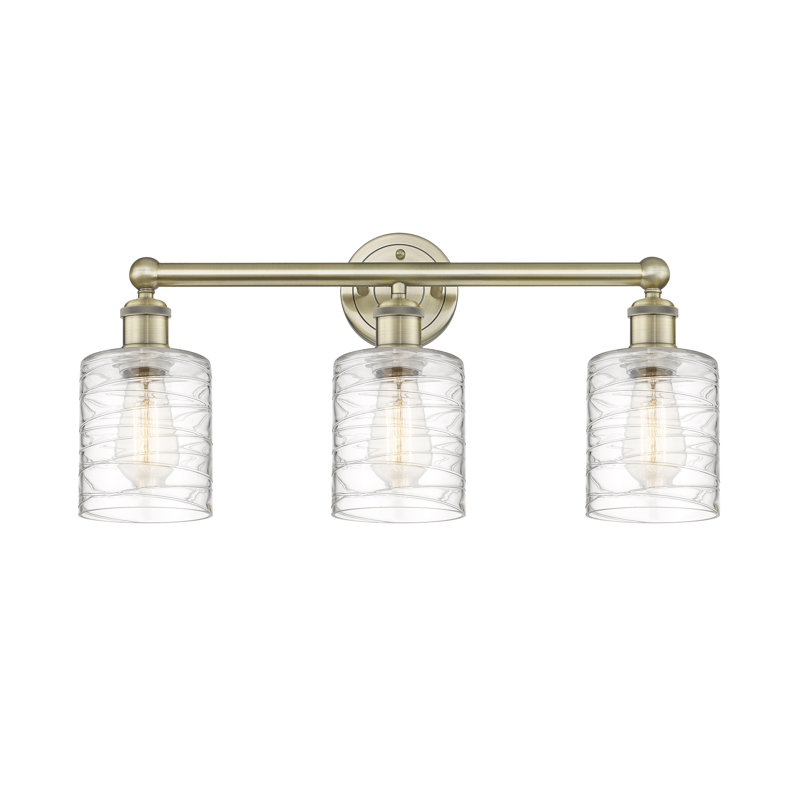 Éclairage pour meuble-lavabo 3 lumières 23 pouces Karon, Déco tourbillon, Laiton antique