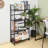 23.6"W×49.2H Steel Folding Etagere Bookshelf，No Assembly