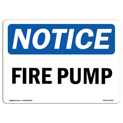 Fire Pump Aluminum Sign 12 x 18