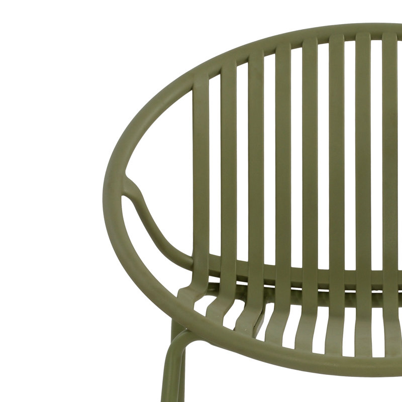 Patio Dining Chairs Stackable Chairs With Breathable Design Modern Simple Art Style (Set Of 2),Metal Legs+Plastic Backrest