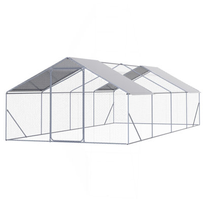 Poulailler extérieur en métal grand espace 20 * 10 * 6 pi 3 unités pour une utilisation en extérieur à la ferme