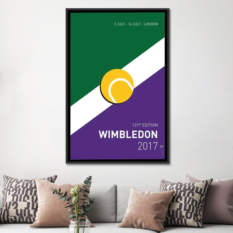 Minimal Movie «Grand Slam Wimbledon Open 2017», impression sur toile, H 26 po x l 18 po x P 1,5 po, Toile avec cadre noir