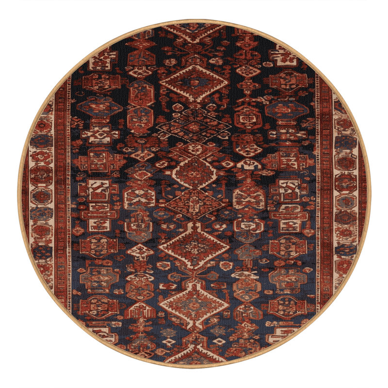 Tapis brun lavable à la machine, Rond 4 pi