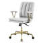 Élégante chaise de bureau pivotante en blanc rétro avec rembourrage en mousse pour une structure en métal de confort optimal et une hauteur de siège réglable