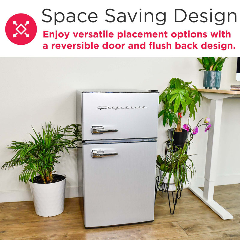 Frigidaire 3.1 Cu. Ft. Compact Refrigerator, 2-Door Mini Fridge in Platinum