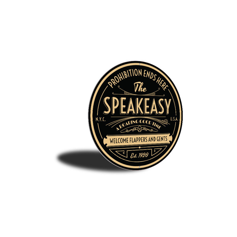 The Speakeasy Bar Aluminum Sign, 12" H x 12" W