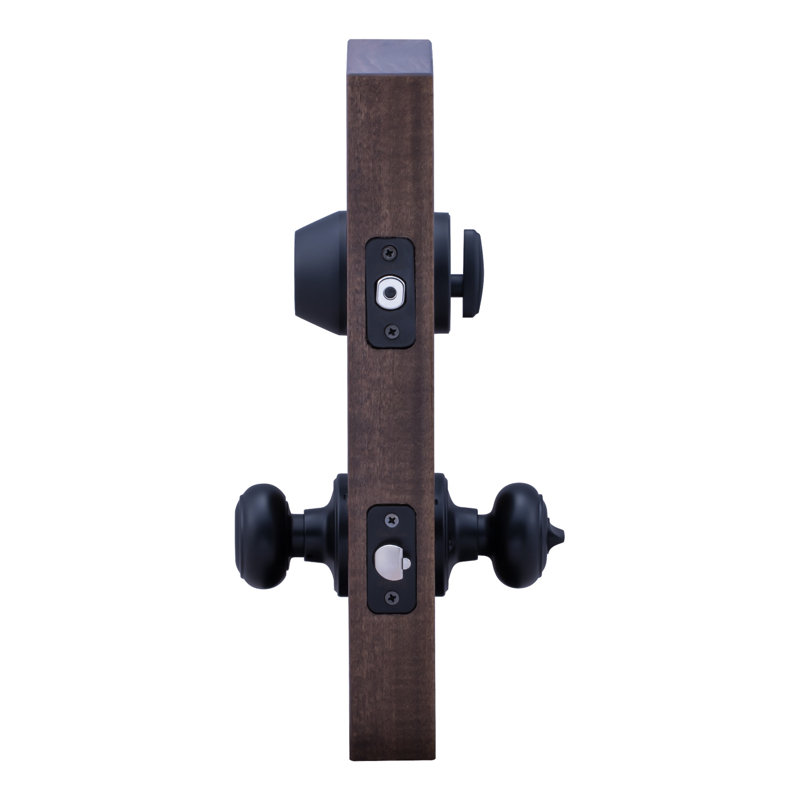 Colonial Knobs With Deadbolt Reversible Entry Set, Black