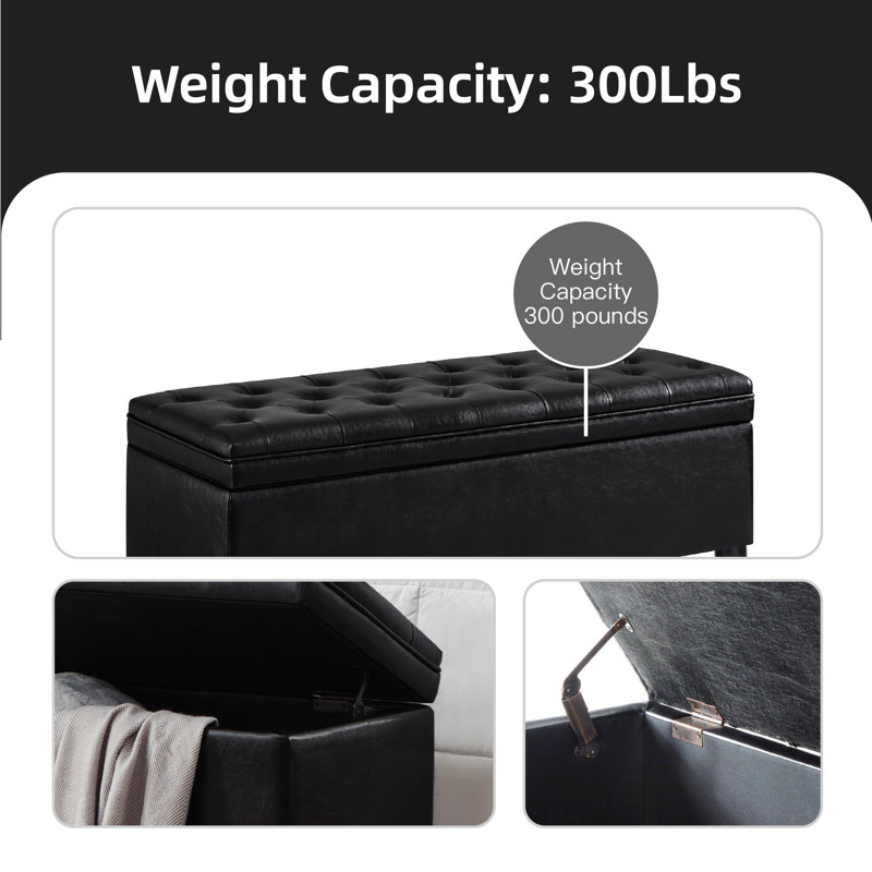Banc de rangement en similicuir Desideriu
