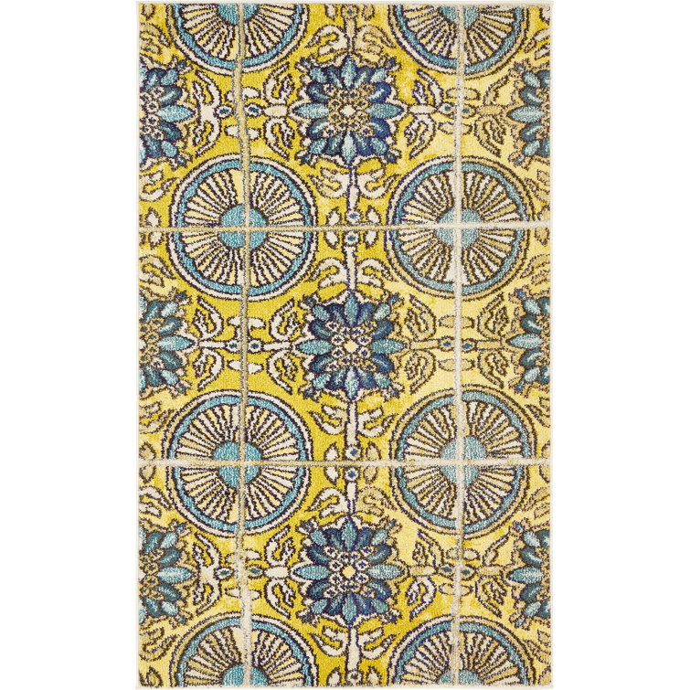 Tapis doré / bleu Eddins