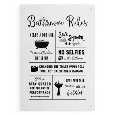 Scrub a Dub Dub Rules - Impression sur toile seulement - NON-CADRE