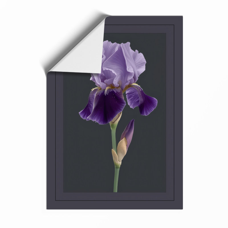 Iris in Lavender Botanical - Framed Print, A3 - 42.0 x 29.7 cm, Unframed