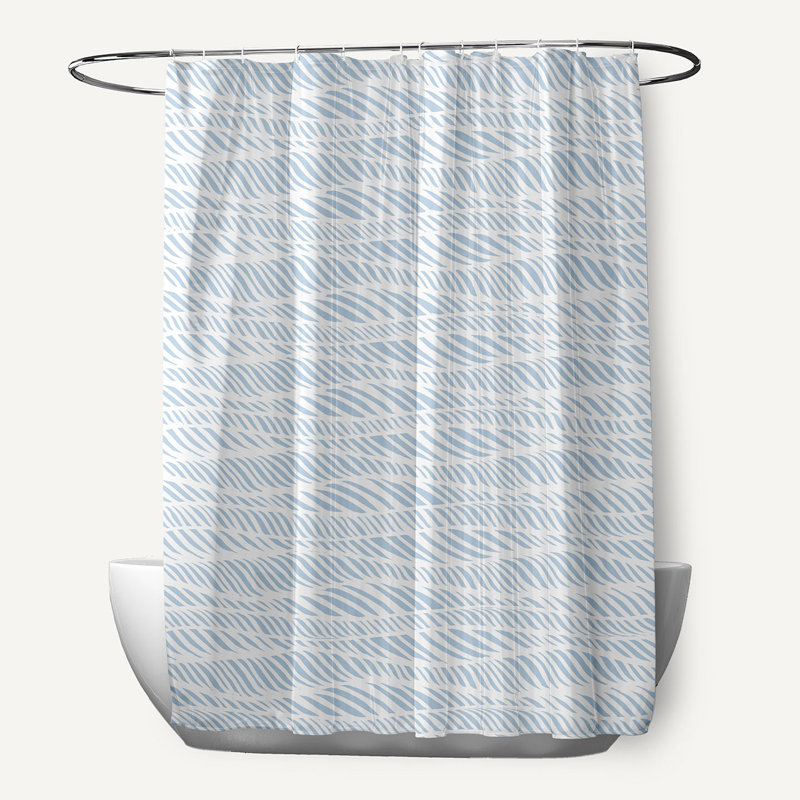 Rideau de douche simple Rolling Waves, Bleu pâle