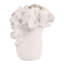 Vase à volants en céramique sculpturale pour décoration de table - Grand vase contemporain pour le salon et la table - Blanc et ivoire
