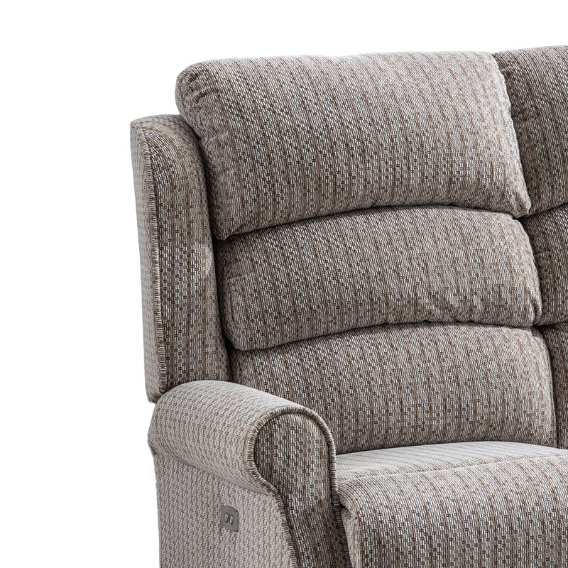 Lainey 3 Seater Reclining Sofa, Natural Polyester Blend