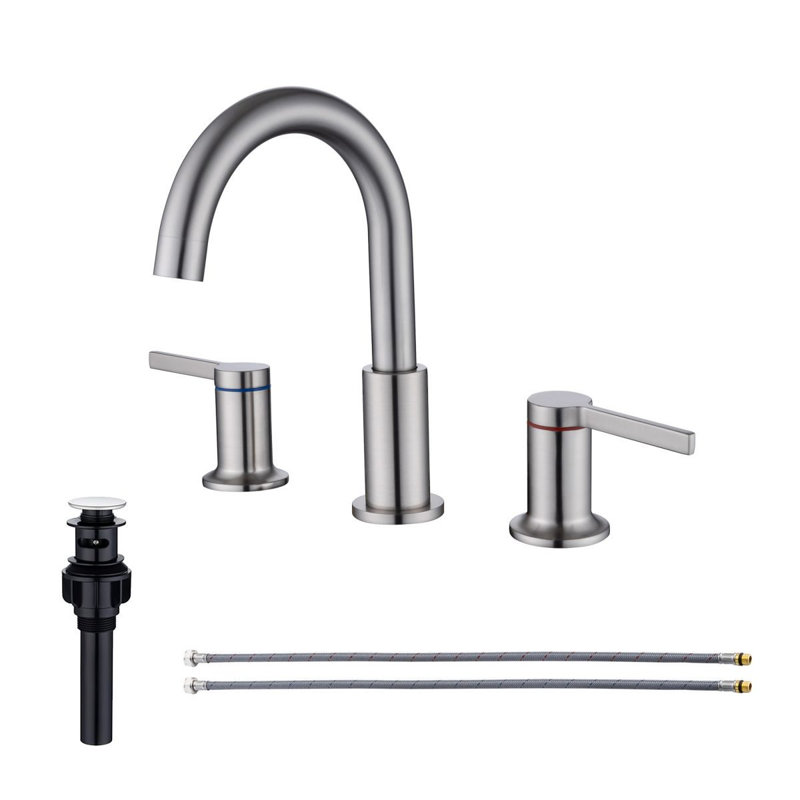 N5401LSJ Widespread 2-handle Bathroom Faucet with Drain Assembly, Brushed Nickel