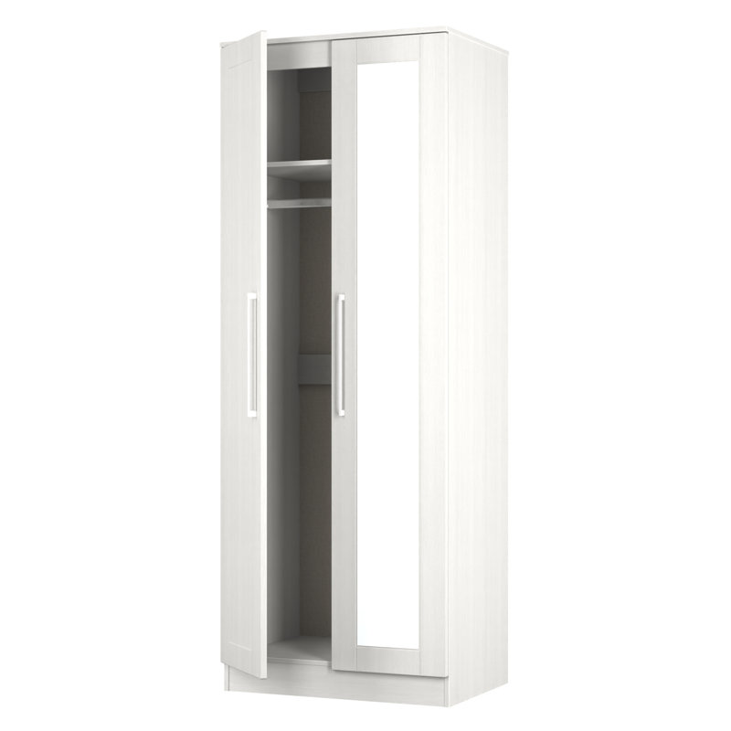 Charone Manufactured Wood Wardrobe, White Ash