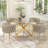 Azaryah Round Restaurant Dining Set, Modern Cross Pedestal Dining Table with Upholstery Velvet Dining Chair-2058369160-2048729639