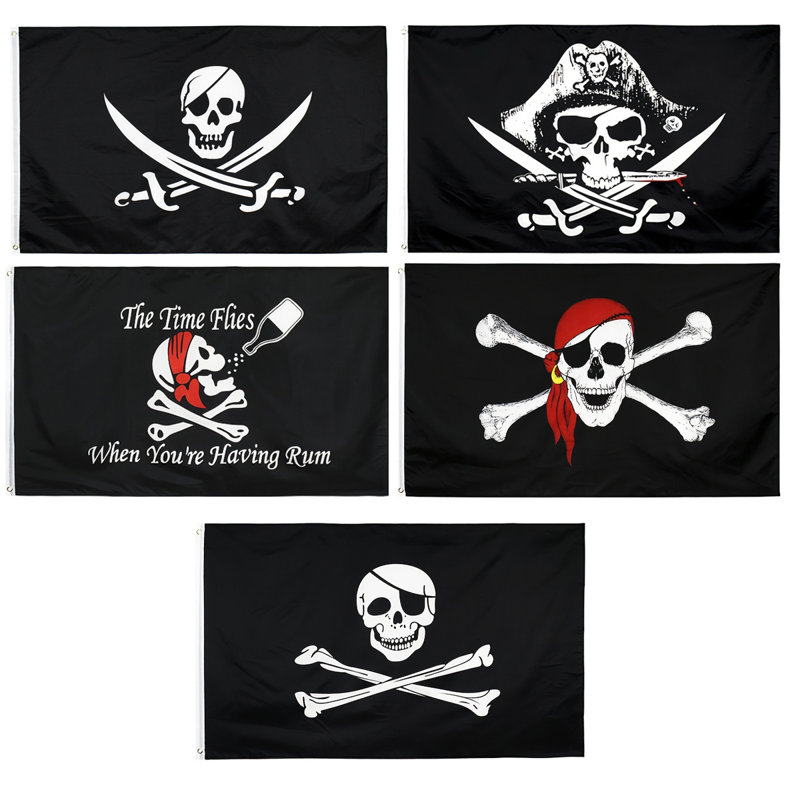 5 pièces / ensemble Drapeau Jolly Roger Skull Bones