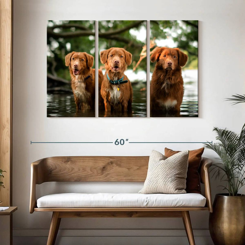 Brampt Tollers In The Water, 32" H x 50" W