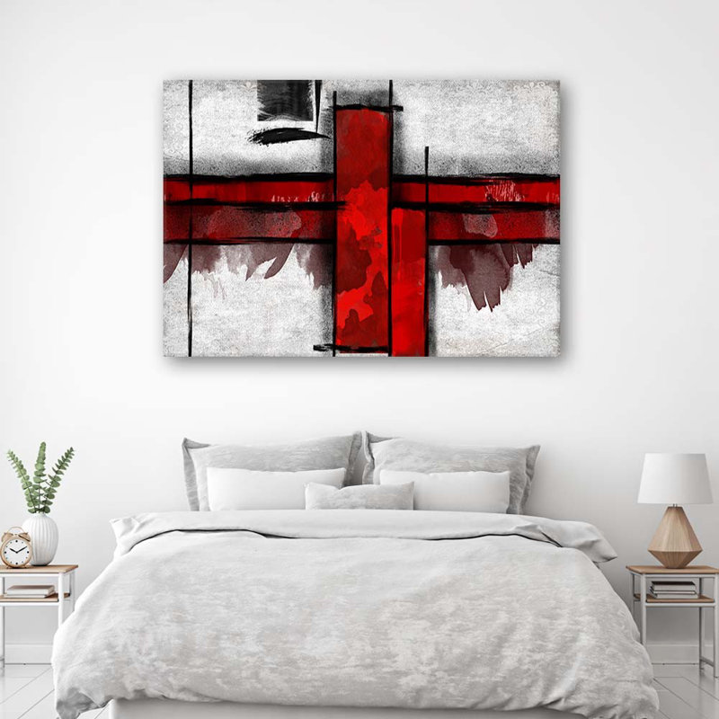 Red Abstract - No Frame Print on Canvas, 70cm H x 100cm W