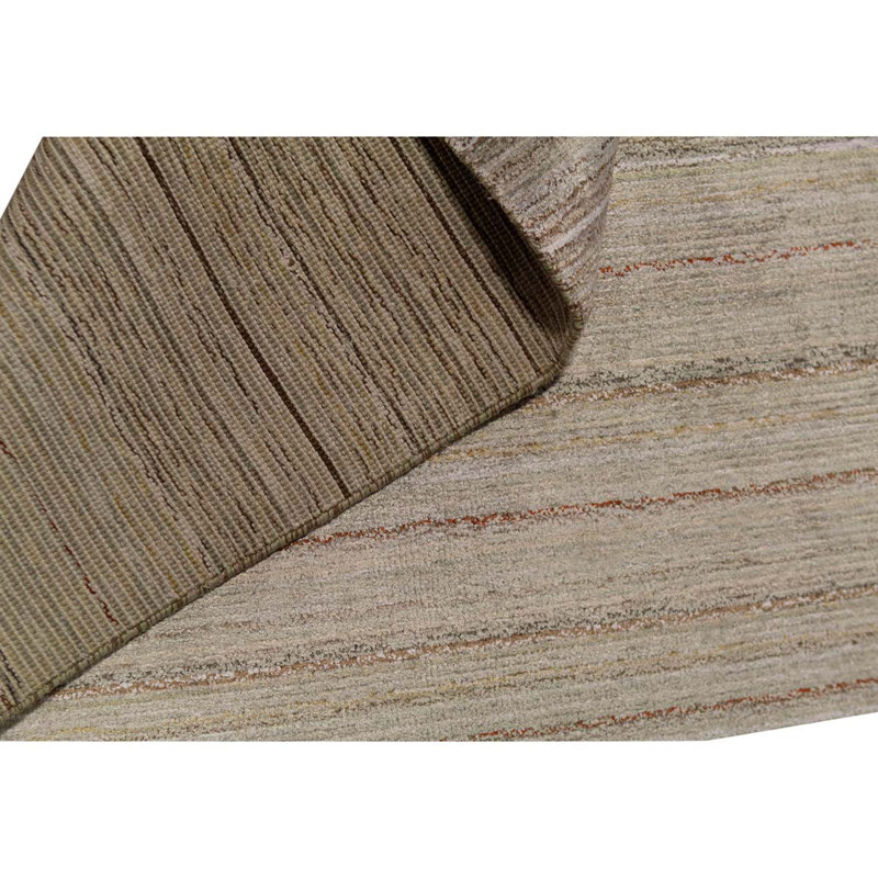 Tapis gris en viscose noué à la main de conception unique 7 pi 9 po x 9 pi 10 po