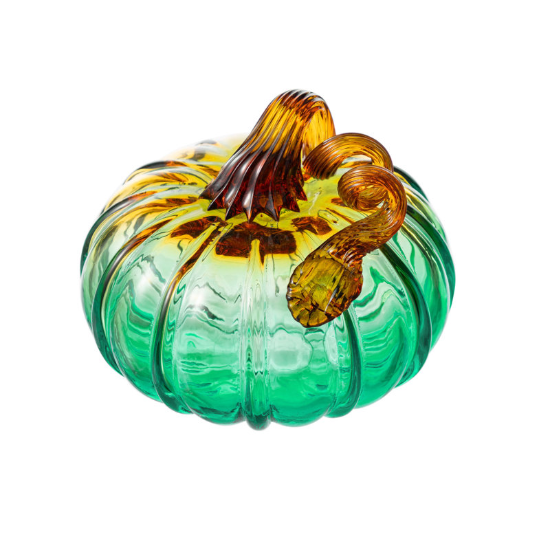 Citrouille en verre turquoise 5,75 po