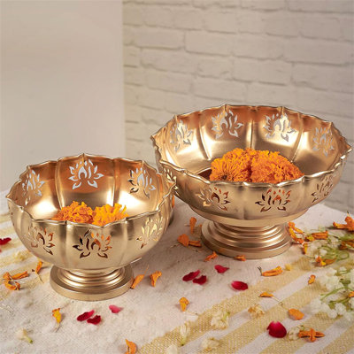 2 Piece Metal Tabletop Votive Holder Set