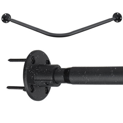 Tringle de rideau de douche de coin en L, 30 à 51,2 po, fixation murale industrielle