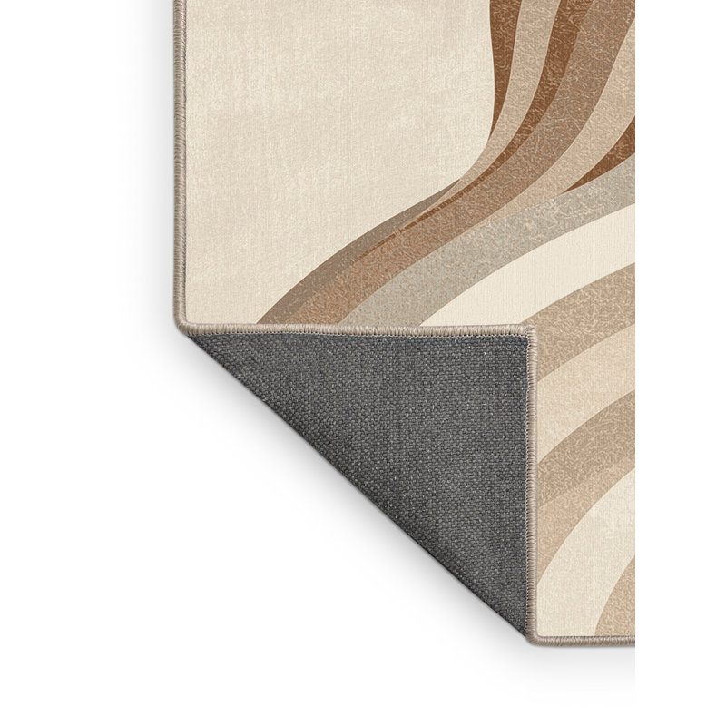 Tapis à poils longs doux et moelleux en forme d'arc moderne et doux pour animaux et faune, 7 x 9