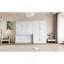 Grand lit escamotable mural avec placard, blanc