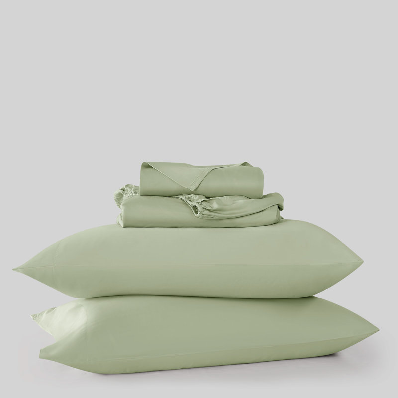 Frye 300 Thread Count Bamboo Sheet Set, Sage Green, King Sheet Set