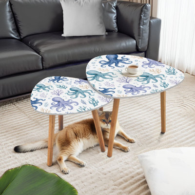 Ensemble de 2 tables basses gigognes Triangle