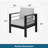2-Pack 28" All-Weather Aluminum Patio Armchairs With Thick Light Gray Cushions & Black Frame-78457436