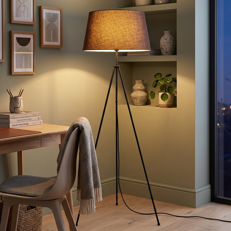 Lampe sur pied évasée de style architectural