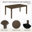 Ensemble de salle à manger 6 pièces avec 4 chaises rembourrées, banc et table