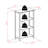 Milan Bookcase with 3 Storage Shelf in Walnut Finish, 42.83" H X 27.84" W X 12.86" D-1131676599
